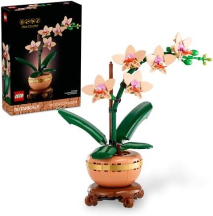 LEGO Botanicals Mini Orchid Building Set - Artificial, Fake Orchid for Home Decor, Adults Ages 18+ - Gift for Graduation- Indoor Plant Decorations for Table, Desk, Office - 10343