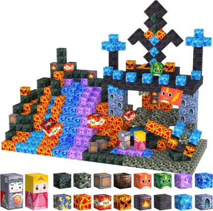 100PCS Magnetic Blocks - Build Mine Magnet World Kids Building Toy, Magnetic Tiles Building Blocks Toddler STEM Montessori Toy Sensory Outdoor Toys for 3+ Year Old Boys&Girls, Christmas Birthday Gift