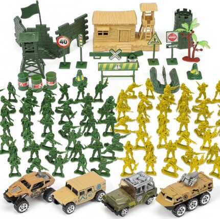 TOY Life 95 PCS Army Men Toys, Toy Soldiers for Boys, Plastic Action Figures, Soldier Guys Military Playset, Gift for Boy