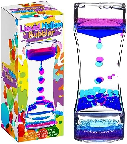 YUE MOTION Liquid Motion Bubbler Visual Sensory Toys, Liquid Timer– New Big Calming Sensory Bubbler Toy- Colorful Liquid Hourhlass for Stocking Stuffers, Novelty Gifts